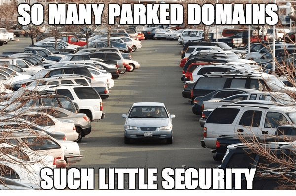 Driving through a parking lot looking for a parking spot