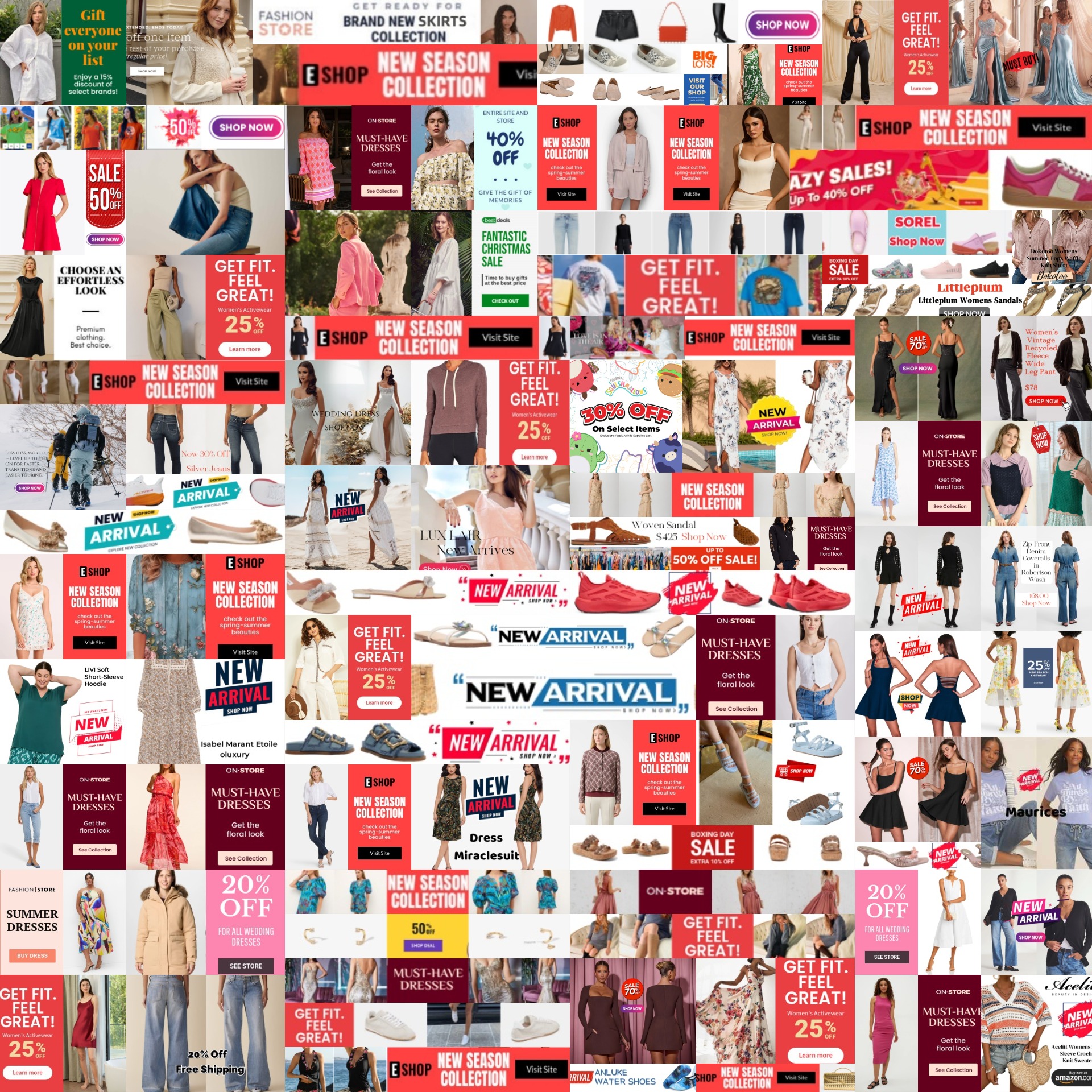 A sampling of innocuous creatives that hide PopCrawler phishing attacks.